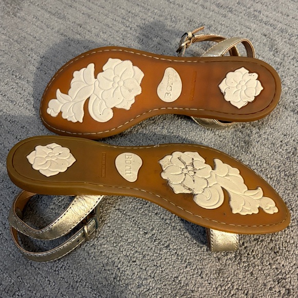 Born Shimmering Gold Strappy Sandals - Picture 7 of 8